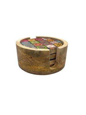 Witzgall 8020-01 VIER Untersetzer FÜR GLÄSER RUND MIT MOTIV