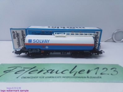 Märklin H0 AC 4746 Kesselwagen / Kessel blau-weiß / SOLVAY / OVP blau