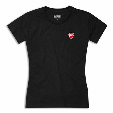 DUCATI ICON T-Shirt schwarz Damen Lady shirt black 987801303 Kurzärmlig NEU 2026