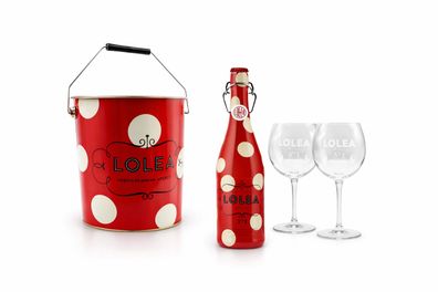 LOLEA Sangria Set N°1 Rot - Kühler mit Henkel, 2 Ballongläser & Sangria Rotwein 0,75