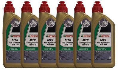 Castrol MTX 75W-140 Full Synthetic Gear Oil Motorrad Getriebeöl 6x1 Liter