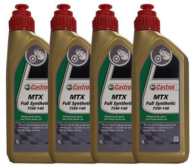 Castrol MTX 75W-140 Full Synthetic Gear Oil Motorrad Getriebeöl 4x1 Liter