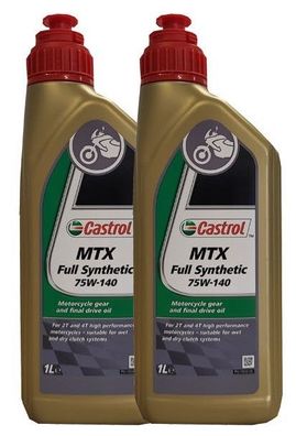 Castrol MTX 75W-140 Full Synthetic Gear Oil Motorrad Getriebeöl 2x1 Liter