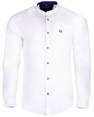 Trachtenhemd Ryan weiß blau