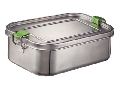 APS Hochwertige, robuste Lunchbox/Sandwichbox aus Edelstahl, 1100 ml, inklusive Decke