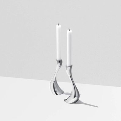 Georg Jensen Kerzenhalter COBRA 2x Kerzenständer Stabkerzenhalter | 10016519