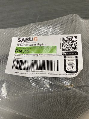 Schweißsystem IP-plus für PP Kanalrohrsysteme gemäß DIN EN 14758 DN 315