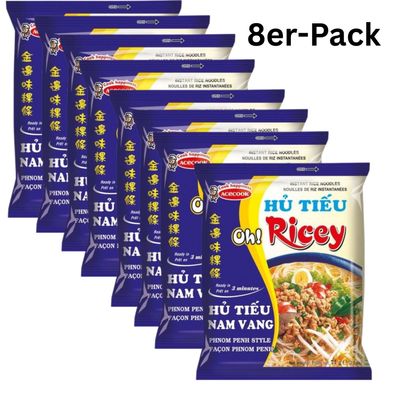 8er-Pack Acecook Instant Reisnudeln Hu Tieu Nam Vang Phnom Penh Art 71g
