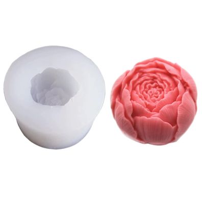 Rose mit Knospen, Silikonform, Blumenseife, Kerzenduft, Gipskuchenform
