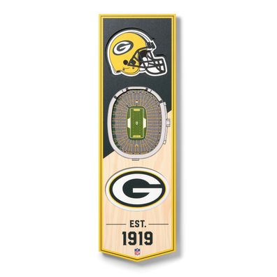 NFL Green Bay Packers Stadion Stadium 3D Wandbild Wood Banner Holzschild Holz