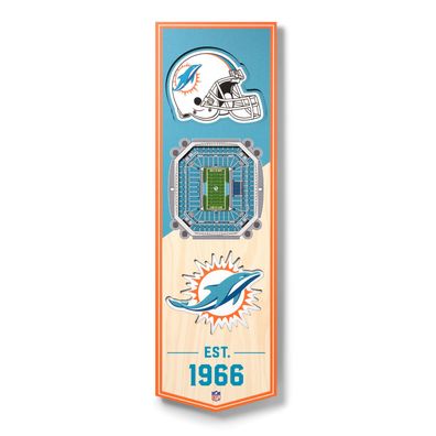NFL Miami Dolphins Stadion Stadium 3D Wandbild Wood Banner Holzschild Holz