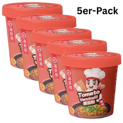 5er-Pack Haidilao Instant Glasnudeln Vermicelli Tomato Cup 122g