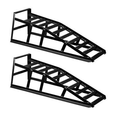 Wiltec 2x Auffahrrampe 2t pro Paar 830mm Auffahrschiene Verladerampe Stahl