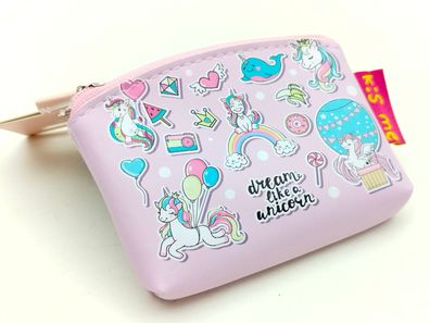 Kinder Portemonnaie Einhorn – Rosa Geldbörse mit Zippverschluss