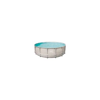 Frame Pool Ø 427 x 107 cm Rattanoptik hellgrau