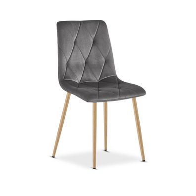 Best For Home Eleganter Esszimmerstuhl aus Samt mit Holzbeinen für Küche Wohnen Plus!