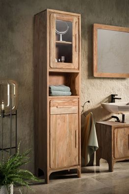 Badhochschrank 44x187cm 'Pure' Akazie massiv