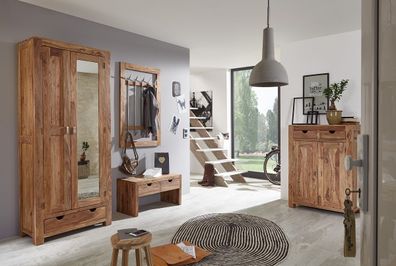 Garderobenset II 4-tlg. 'Oxford' Sheesham massiv