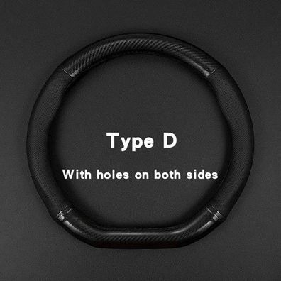 Carbon Fiber Leather Steering Wheel Cover, 3D Anti-Slip, Fashionable