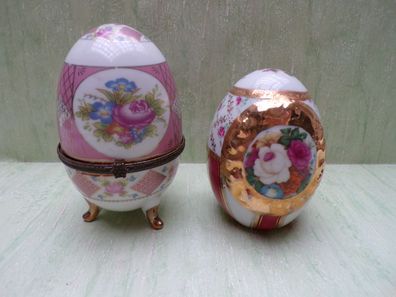 alte Porzellan Schmuck-Eier Blütendekor