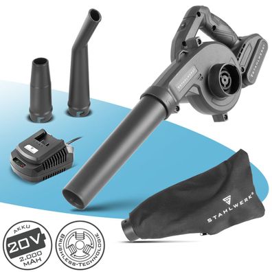 Stahlwerk Mini Akku Gebläse MAG-20 ST – 20 Volt Akku-Laubbläser mit 2Ah