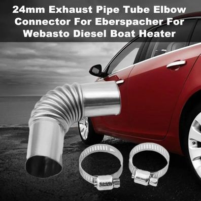 24mm Elbow Pipe Exhaust Connector with Clip for Webasto Diesel Heater