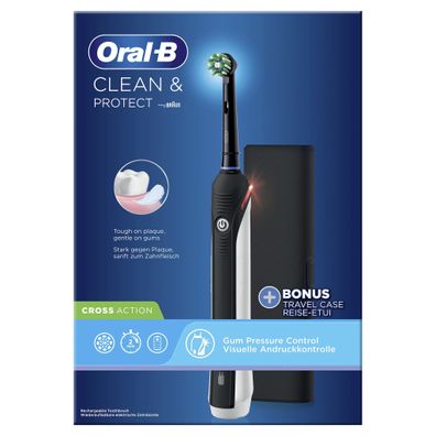 Oral-B Clean & Protect Black Edition mit Reise-Etu Elektrische Zahnbürste