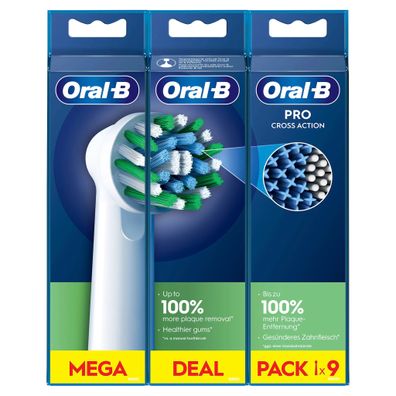 Oral-B CrossAction Pro 3 + 3+3 Pack FFS Aufsteckbürsten