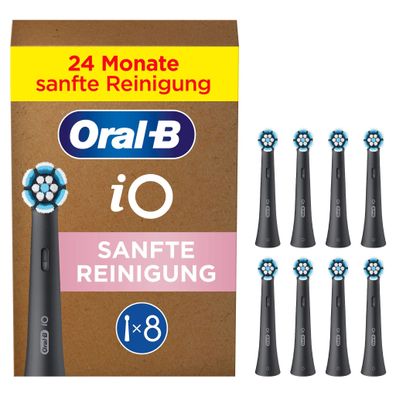 Oral-B iO Sanfte Reinigung BLACK 8er FFU Aufsteckbürsten