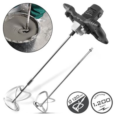 Stahlwerk Rührwerk 1.200 W 850 U/min Mörtelrührer Drehzahlregelung Zusatz-Quirl