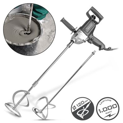 Stahlwerk Rührwerk 1.000 W 550 U/min Mörtelrührer Rechts/Linkslauf mit Zusatz-Quirl