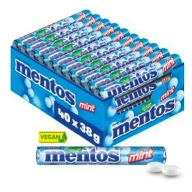 Mentos Kaubonbons Mint 40 Rollen × 38 g (1,52 kg)
