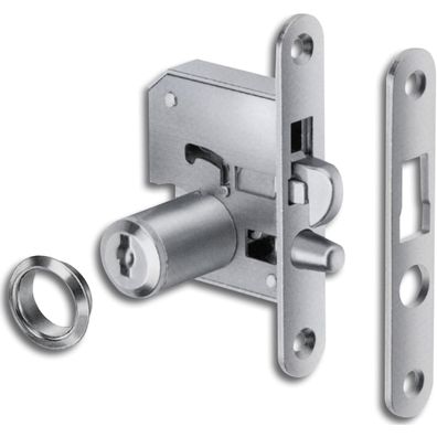 Hekna Zylinder-Rollladen-Einsteckschloss 518 links Zamak vernickelt