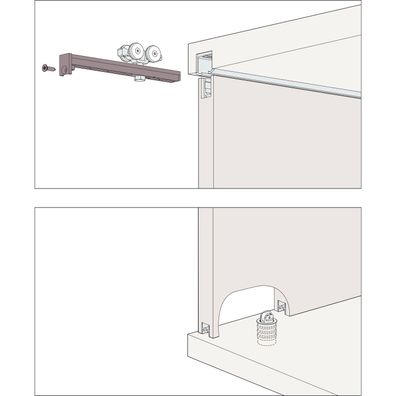 Hawa Clipo 36 HM IS Schiebetürbeschlag Innenfront 1-türig ()