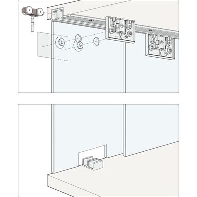 Hawa Clipo 16 GS IS Beschlägegarnitur Innenfront geschraubt 2 türig ()