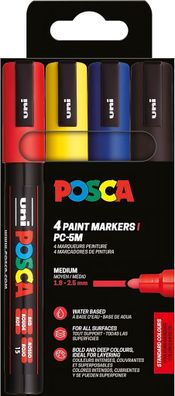 Faber Castell Marker UNI POSCA PC-5M 1,8-2,5 4er Basic
