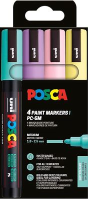 Faber Castell Marker UNI POSCA PC-5M 1,8-2,5 4er Pastell