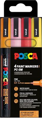 Faber Castell Marker UNI POSCA PC-3M 0,9-1,3 4er Glitter w