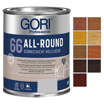 GORI 66 All-Round 0.75 LTR Dünnschichtlasur Holzlasur Holzschutzlasur Allroundlasur