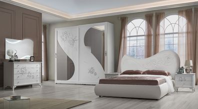 Schlafzimmer Set 160x190 Bett Peonia in Weiß