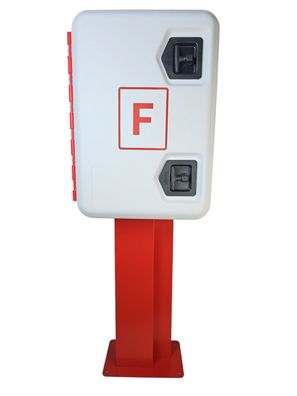 Daken Schlauchkasten PP rot/weiß F 685x500x500 mm inkl. Ständer