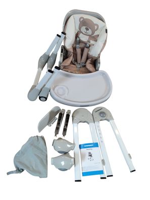 Foppapedretti Meeting Hochstuhl für Kinder 6–36 Monate bis 15 kg Grau