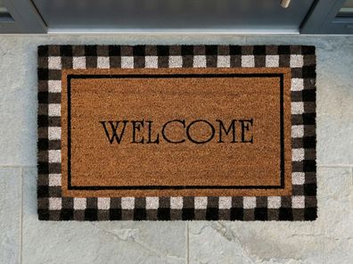 XL Fußmatte / Kokosmatte mit Welcome-Schriftzug 50x80cm
