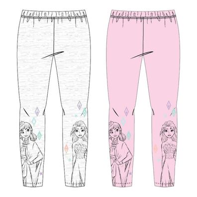 Elsa Leggings für Mädchen – grau & violett | Größen 104–134