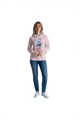 Kinder-Hoodie „Stitch – Embrace the Weird“ | Frontprint | 100 % Baumwolle | Rosa