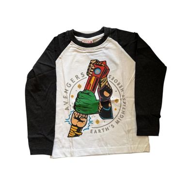 Jungs Langarm-Shirt | Marvel | Schwarz-weiß oder Blau | Gr. 104-134