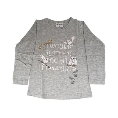 Langarm- Shirt für Mädchen | Harry Potter | Grau oder Rosa | Gr. 104-134