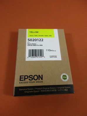 Original Epson S020122 Yellow OVP, Epson ink cartridge