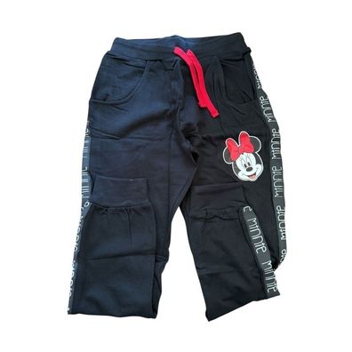 Minnie Mouse Freizeithose für Kinder | Schwarze Jogginghose | Gr. 134-164