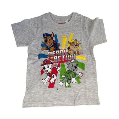Kurzärmliges Paw Patrol-Tshirt für Jungen | "Ready for Action" | Blau oder Grau |